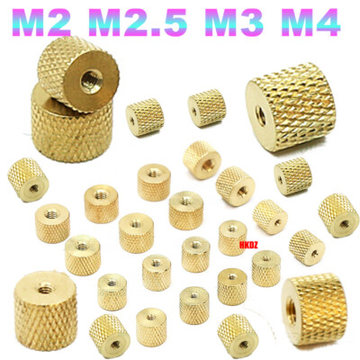 Brass Round Knurled Thumb Nuts M2 M2.5 M3 M4 Hand Grip Knob Nut DIY Model Refit