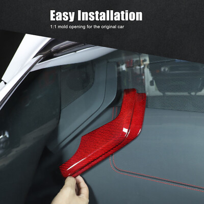 Red Real Carbon Fiber Center Console Dashboard Cover Trim Für Corvette C8 20-24