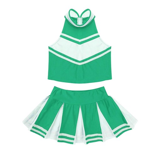AU Kids Girls Cheerleading Costume Cheer Tops and Pleated Skirt Team Uniform Set - Picture 25 of 41