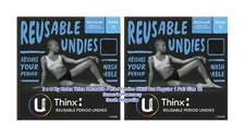2 Pair U By Kotex Thinx Reusable Period Undies Bikini Cut Regular Size 12