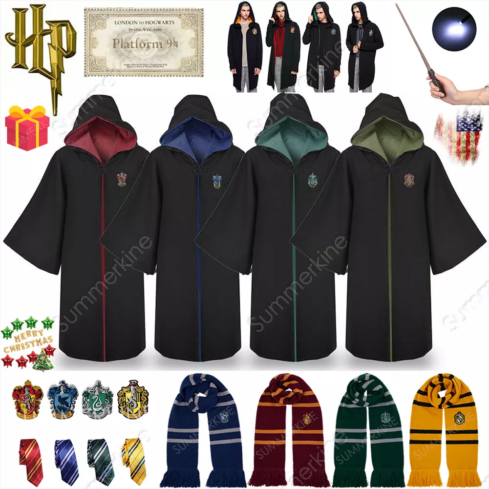 Women Girls Wizard And Witchcraft School Uniform Kids Adult Slytherin Robe  Cloak Party Cosplay Halloween Costume