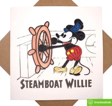 Steamboat Willie Quilling Greeting Card - Unique Dedicated Handmade Art.