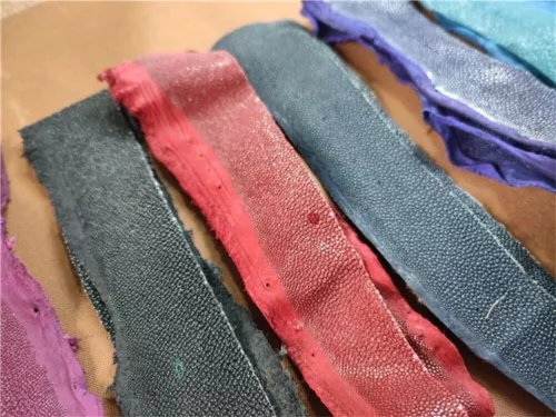 2PCS Real Stingray Shagreen Skin Leather Hide Pelt Scraps Rawhide Off-Cuts Strip - Picture 12 of 22