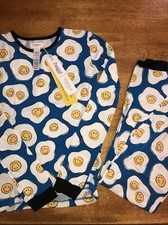 BedHead Kids Size 12 Organic Cotton Sunny Side Pajamas, 2-Piece Set Nwt