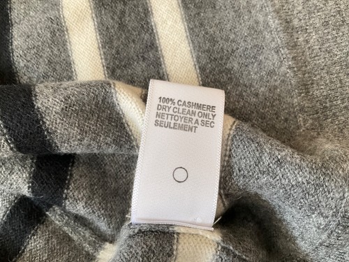 JAMES PERSE Cardigan Womens One Size Poncho 100% Cashmere Gray Stripe M/L - Picture 7 of 7