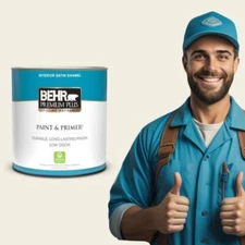 Generic BEHR PREMIUM PLUS 1 qt. #12 Swiss Coffee Satin Enamel Low Odor Interior