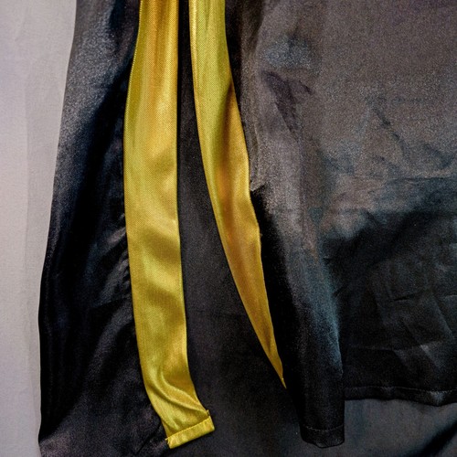 VTG Rubie's Wizard Sorcerer Witch Costume Robe Sz M Black Gold Butterfly Silky * - Picture 8 of 15