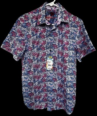 Robert Graham BLOOMFIELD Floral  $198 SMALL Classic Fit Short Sleeve Shirt NWT