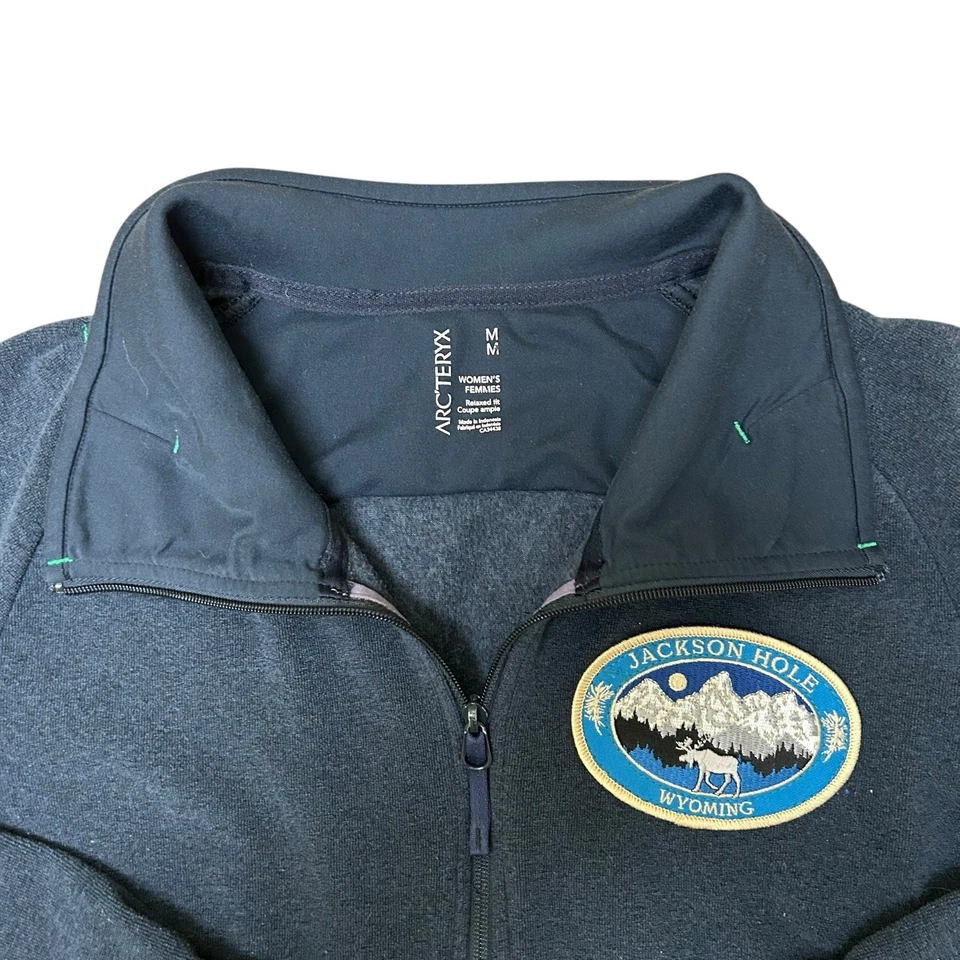 Куртка флисовая на молнии Arcteryx женская размер средний синяя Jackson Hole WY расслабленная - Изображение 3 из 4