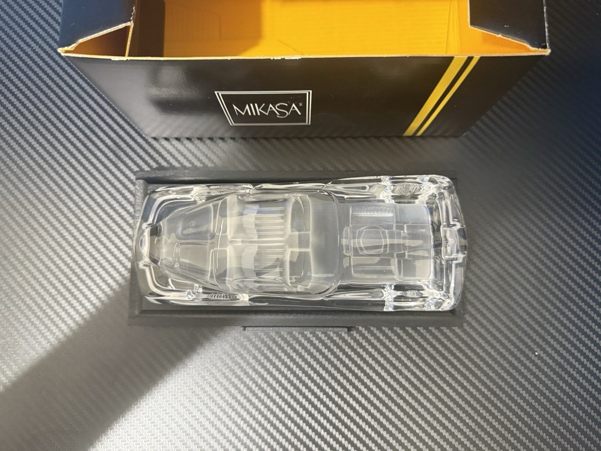 Mikasa Crystal Classics 1963 Corvette Stingray Glass Car w/ Wood