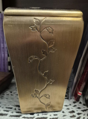 Brass Vase Thomas O'Brien Etched Floral Vine Design Home Decor