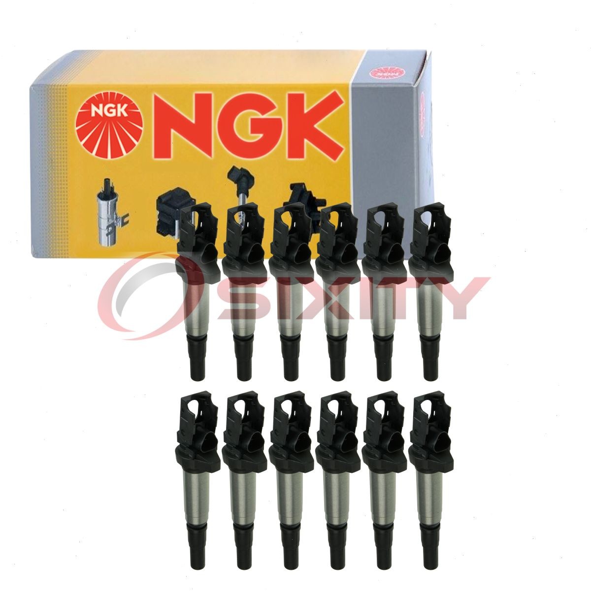 12 pc NGK Ignition Coils for 2004-2006 BMW 760i 6.0L V12 Spark Plug Wire Boot tb