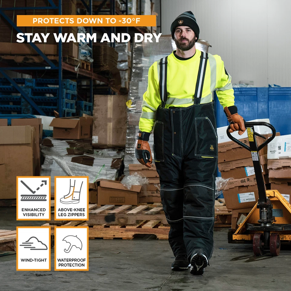 Mono con tirantes bajos impermeable ErgoForce RefrigiWear para hombre - duradero, aislante, Foto 4 de 4