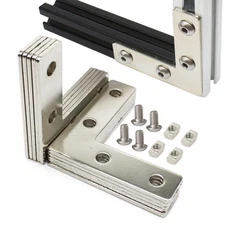 10 Sets Aluminum Extrusion L Brackets 10pcs 2020 Aluminum Profiles Joint Bracket