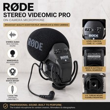 RØDE Stereo VideoMic Pro On-Camera Stereo Microphone DSLR Mirrorless 3.5mm
