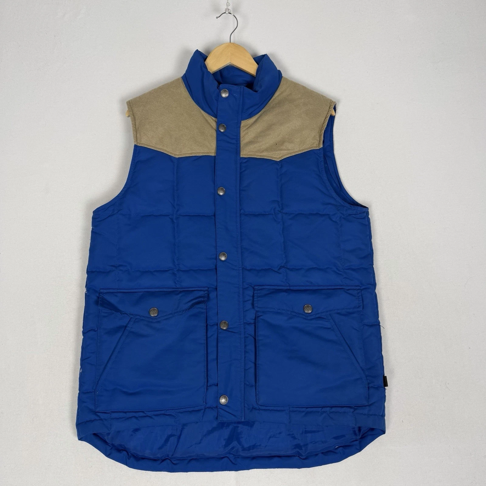 Levi’s Gilet Jacket Insulated Vest Blue Quilted Button Snap Mens Large