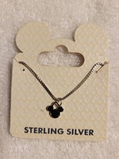 DISNEY MICKEY ICON CHARM NECKLACE SOLID STERLING SILVER .925 NEW  