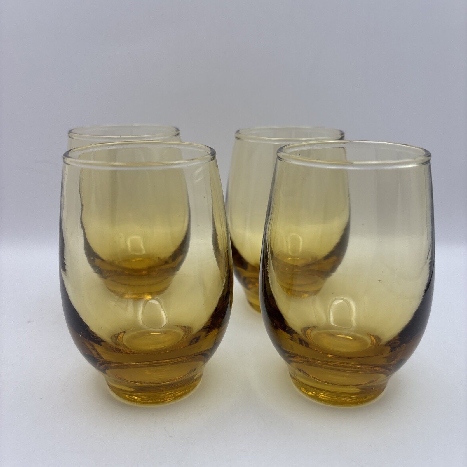 Vintage Libbey Amber Glassware Juice Glasses~Set of 4