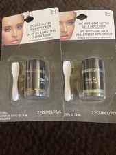 Lot of 2 Halloween Glitter Gel Makeup  Applicators GOLD STARS  SILVER FLAKES