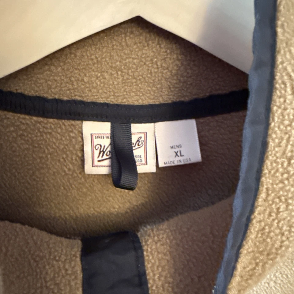 Woolrich Men’s Fleece 1/4 Snap Polartec Fleece XL Olive Green & Black Trim - Image 3 of 4