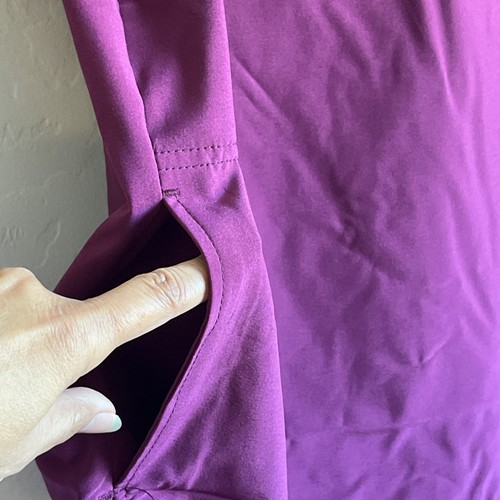 Scrubstar Women's Size XL Antimicrobial Premium Performance Collar Top - Wine  - Picture 10 of 18