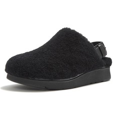 FITFLOP Gen-FF Shearling Back-Strap All Black Mules A9O-090
