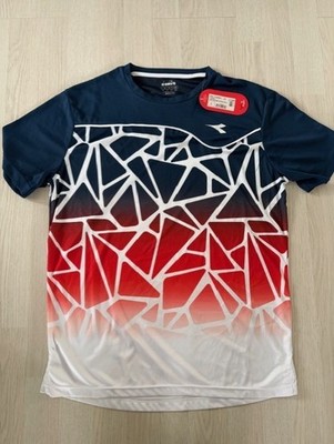 +++ diadora T-Shirt Fiery RED/BLUE Wing Teal Gr. L - TOP! +++