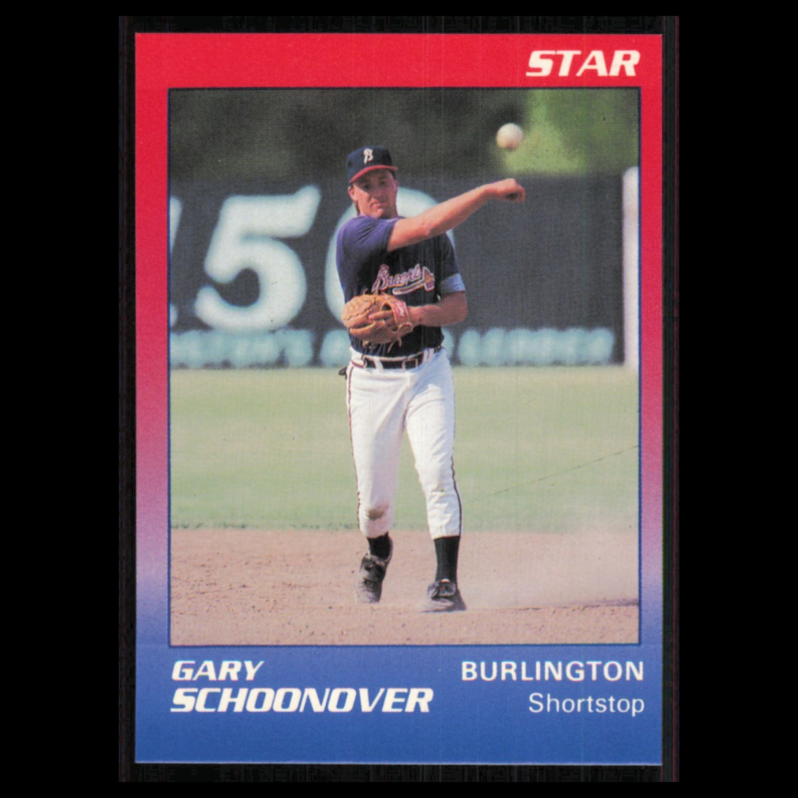Gary Schoonover #20 1989 Star Minor Leauge Burlington Braves Baseball Card MLB