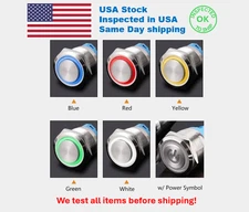 12mm 12V LED ON OFF Push Button Power Switch Latching/Momentary with Wire Socket