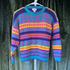 Vintage Coogi Style Pullover Sweater Multicolor Small Women s OR Youth 10/12