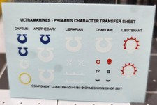 Warhammer 40K Ultramarines- Primaris Character Transfer Sheet - 2017 NOS