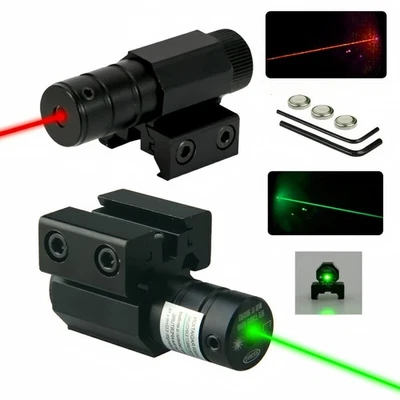 Mira telescópica punto rojo/verde rayo láser montaje en riel para rifle pistola pistola de aire caza