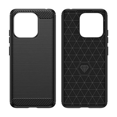 FÜR MOTOROLA EDGE 70  - CARBON LUX Cover Case Schutz Etui Hülle Tasche SCHWARZ