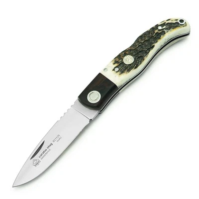 PUMAKNIVES Puma IP Cárabo Stag Taschenmesser mit Hirschhorngriff