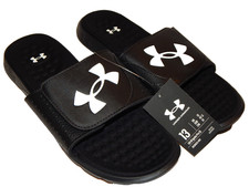 Under Armour UA Men's Ignite Pro Slides Size 13 3026023 001 Black / White