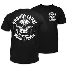 Nobody Cares Work Harder Skull Cool 2 Sided Shirt for Men and Women