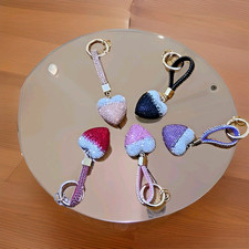 Rhinestone Heart Keychain Car Hanging Bag Pendant Key Ring Jewelry Accessories