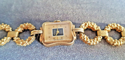 Kröner Damen Vintage Handaufzug 1950er Jahre 17 Rubis vergoldet ca.16x22mm