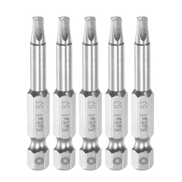"5Stk S3 Quadrat Bit 1/4\" Sechskant Schaft 2\" Magnetisch Schraubendreher"-image