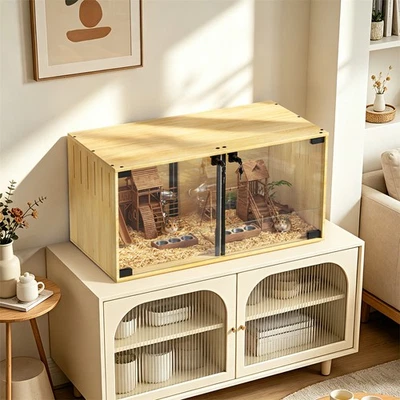 Syrian Hamster Small Pet Cage with Light,Guinea Pigs Enclosure Cage,Pet Supplies - Photo 1/4