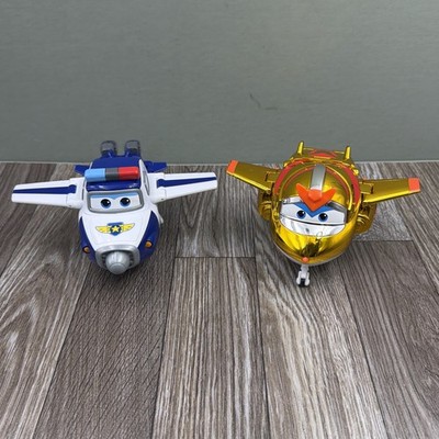 Super Wings Paul And Golden Boy Action Figures 5  Transforming Toys Airplane