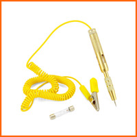 Qwork SpannungsprüFer 6V 12V 24V KFZ Mit PrüFlampe Und 2,5M Kabel, Gold