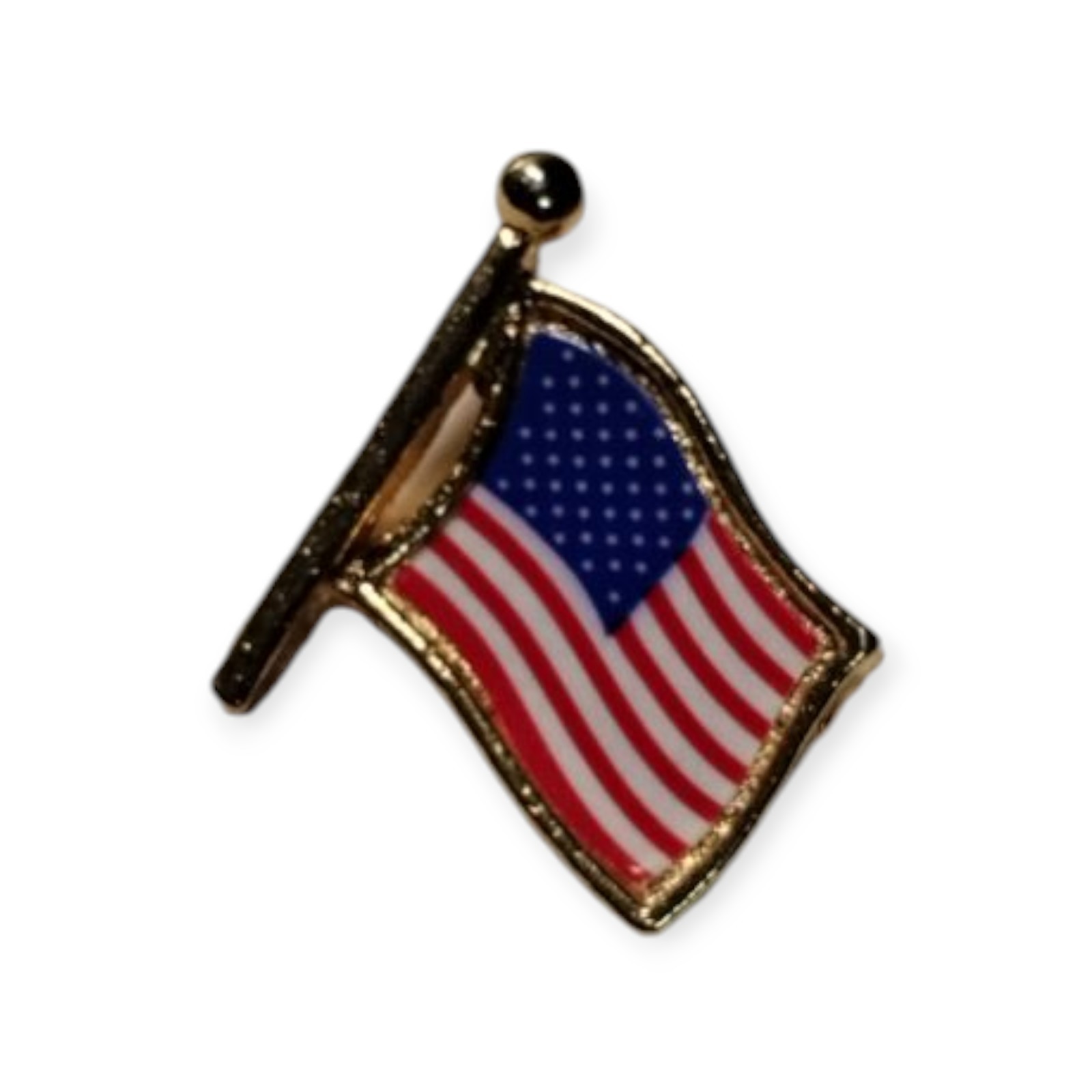 American Flag Lapel Pin with Gold Plated Finish-image