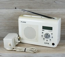 PURE One Classic DAB FM Digital Radio Portable White Workshop Man Cave Kitchen