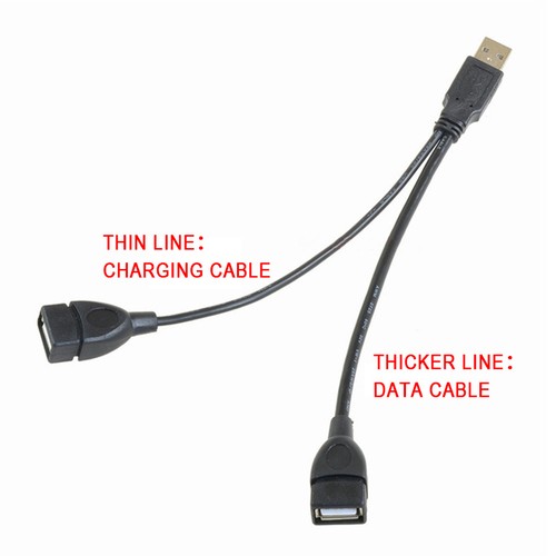 Y Splitter Hub Power Cord USB 2.0 A Male to 2 Dual USB Female Jack Adapter Cable - Picture 7 of 9