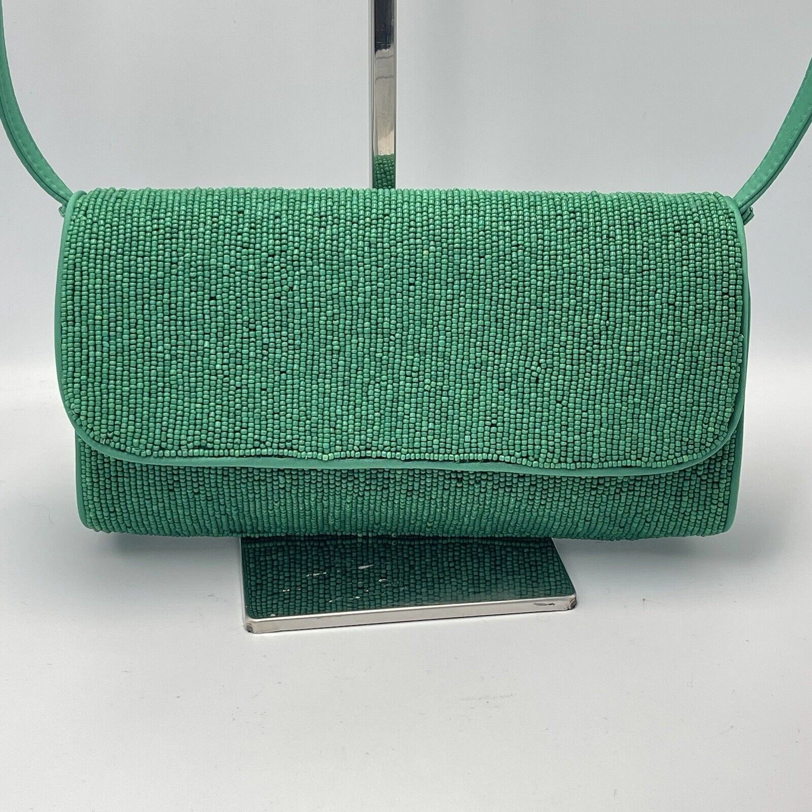 WANDLER J. nuova con etichetta Borsa a tracolla Crew Kelly verde RARA HTF Firenze convertibile pochette con perline