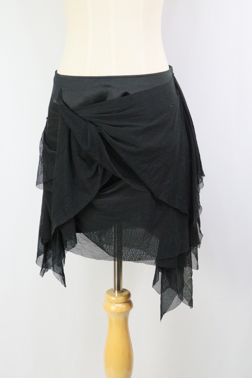 Authentic ISSEY MIYAKE Silk Black Skirt 184 0491