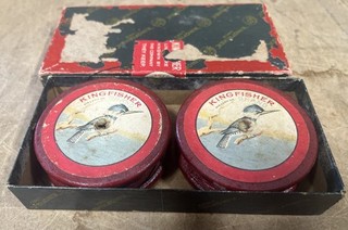 Vintage Kingfisher Brand Fishing Line Spools In Box