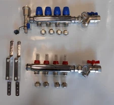 4 Loop PEXworx Stainless Steel Radiant Heat Manifold for 1/2" Pex / Pex-Al-Pex