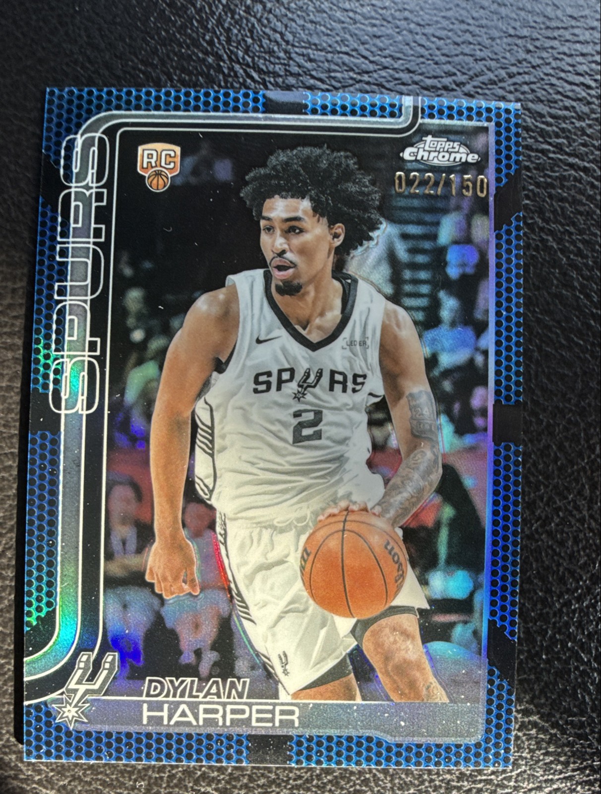 2025-26 Topps Chrome - Dylan Harper #252 Blue Refractor /150 (RC)